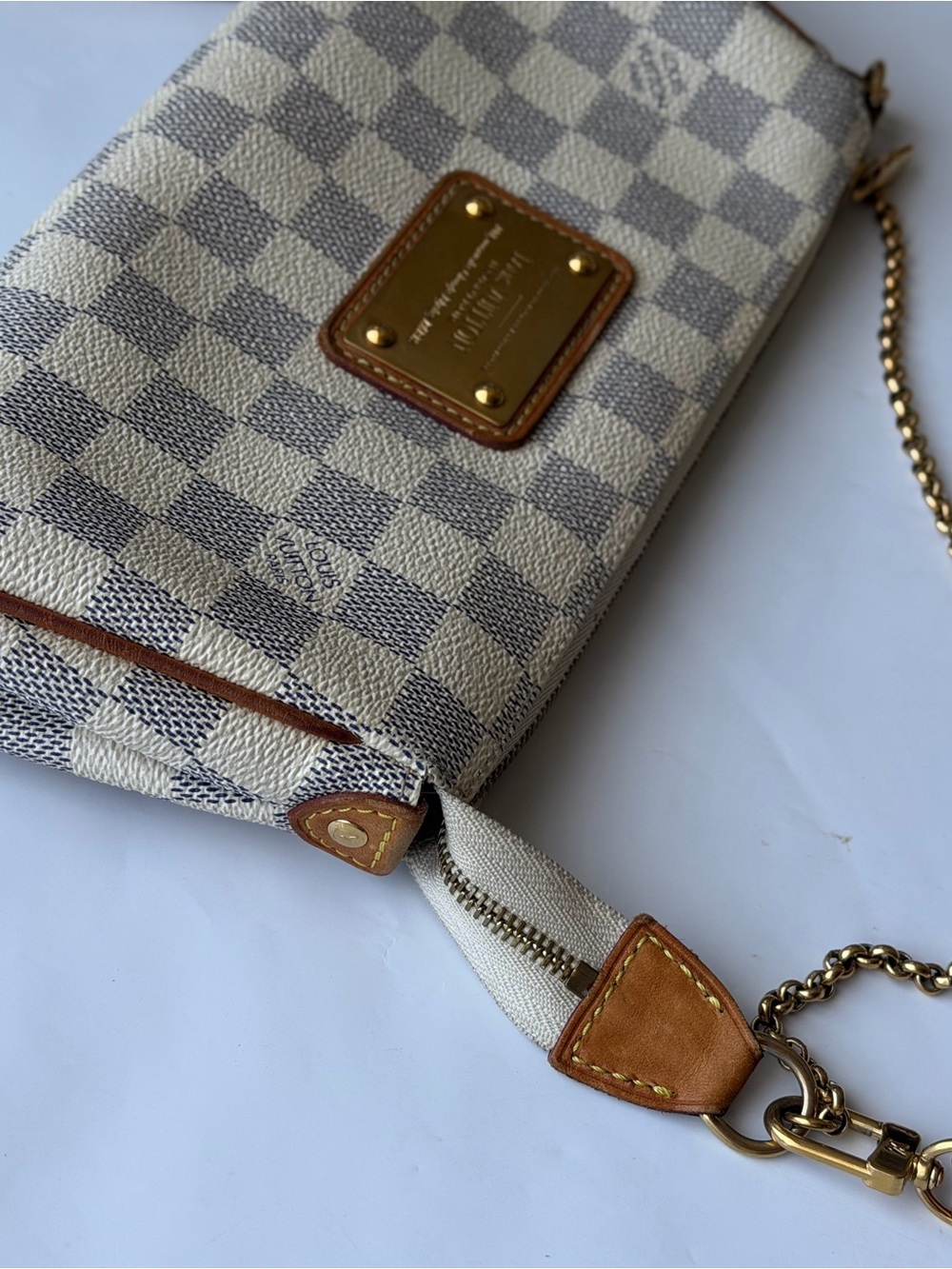Louis Vuitton Damier Azur Eva Great Condition With OG Strap And With COA